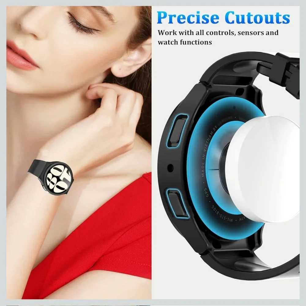 Samsung Galaxy Wacth 6 Protective Case Set - Black, Gray, Green, Blue, White